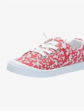 Roxy - Womens Bayshore Plus Sneaker, size 8.5 US womens, colro red/white.